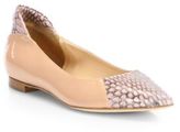 Thumbnail for your product : Reed Krakoff Academy Snakeskin & Patent Leather Ballet Flats