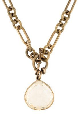 Stephen Dweck Quartz Pendant Chain Link Necklace
