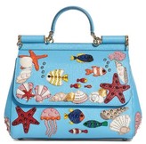 Thumbnail for your product : Dolce & Gabbana Medium Miss Sicily Leather Satchel - Blue