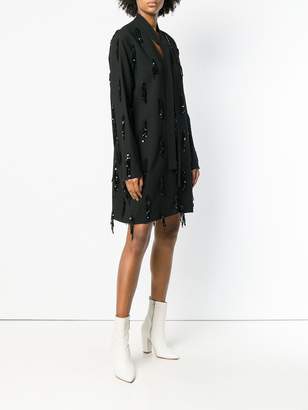 MSGM sequin embroidery long-sleeve dress