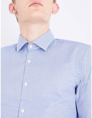 BOSS Micro-weave slim-fit cotton shirt