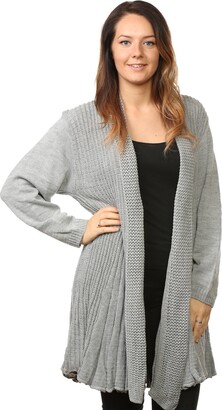 Bay eCom UK Women's Ladies Knitted Waterfall Boyfriend Cardigans Sweaters Full Sleeves Long top Plus Sizes (16/18