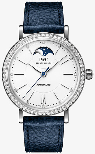 IWC Portofino Moon Phase Stainless-Steel and 1.12ct Brilliant-Cut Diamond Automatic Watch 37.1mm