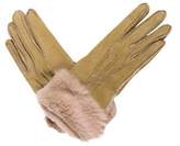 Thumbnail for your product : Neiman Marcus Fur-Trimmed Suede Gloves