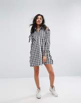 Thumbnail for your product : Glamorous Cold Shoulder Shirt Dress In Gingham