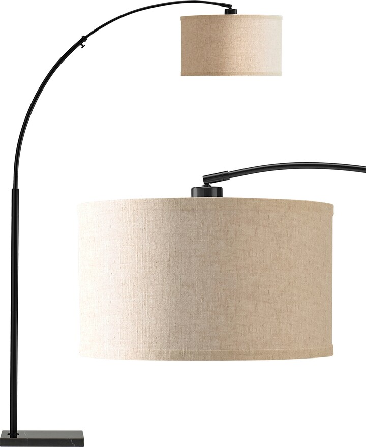 Brightech Logan Led Contemporary Arc Floor Lamp with Marble Base