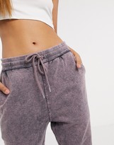 Thumbnail for your product : ASOS DESIGN Petite basic jogger with tie in acid wash