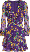 Thumbnail for your product : Saloni Jodie Floral-print Devore-chiffon Mini Dress