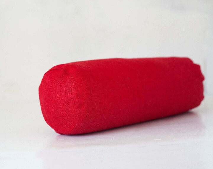 Red Long Bolster Throw Pillow Cover, Neckroll Custom