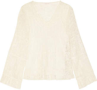 See by Chloe Plissé Leavers Lace Top - Off-white