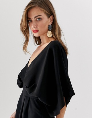 ASOS DESIGN DESIGN romper with kimono sleeve and cut out