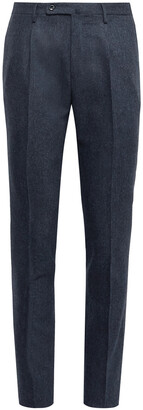 Incotex Slim-Fit Pleated Stretch-Wool Tweed Trousers