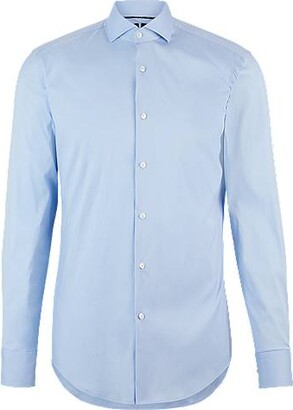 HUGO BOSS Slim-fit shirt in easy-iron cotton-blend poplin - ShopStyle