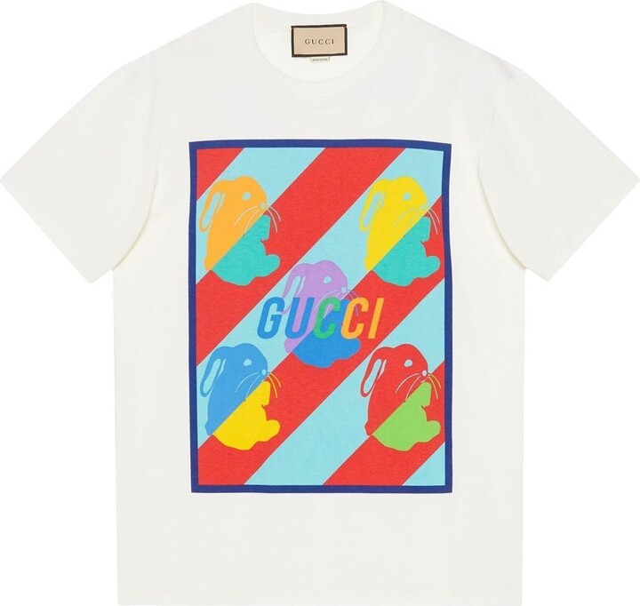 Gucci rabbit logo-print T-shirt - ShopStyle