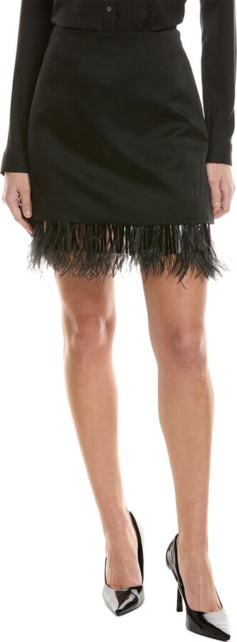 Brunello Cucinelli Feather Trim Mini Skirt