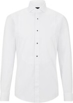 Thumbnail for your product : HUGO BOSS Slim-fit dress shirt in easy-iron stretch-cotton poplin