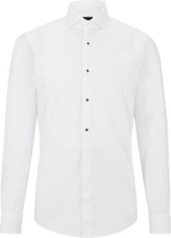 HUGO BOSS Slim-fit dress shirt in easy-iron stretch-cotton poplin