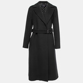 Black Wool Monogram Lined Trench 