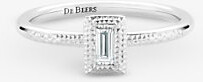 DE Beers Jewellers Womens 18K White Gold Talisman Rhodium-plated 18ct White-gold and 0.10ct Baguette-cut Diamond Ring