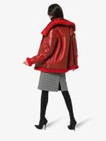 Thumbnail for your product : Balenciaga Bombardier oversized leather and shearling coat