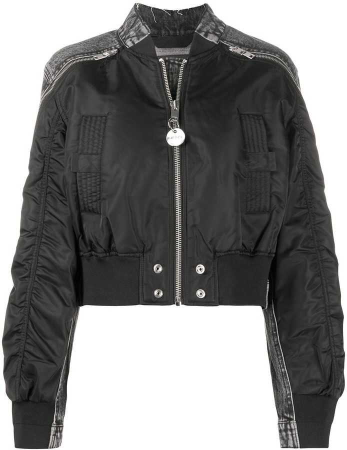 panel denim bomber jacket