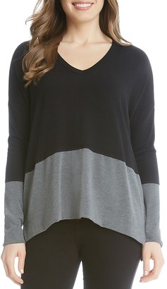 Karen Kane V-Neck Color Block Sweater