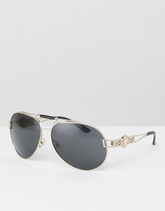 Versace Aviator Sunglasses With Side Medusa