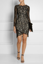 Thumbnail for your product : Lover Wrap-effect lace mini dress