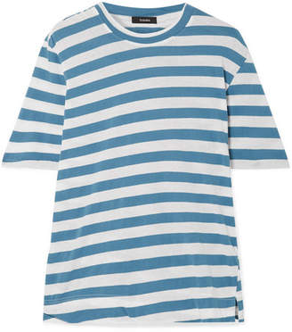 Bassike Striped Organic Cotton-jersey T-shirt - Blue
