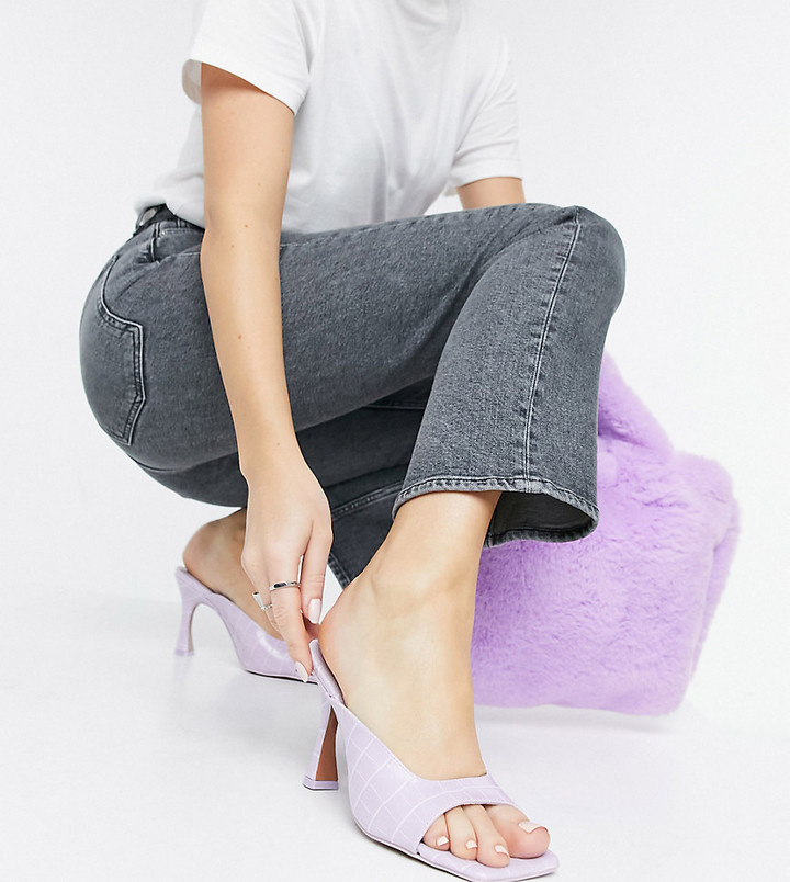 lilac open toe heels