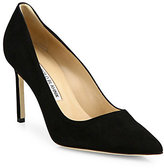 Thumbnail for your product : Manolo Blahnik BB Suede Point-Toe Pumps