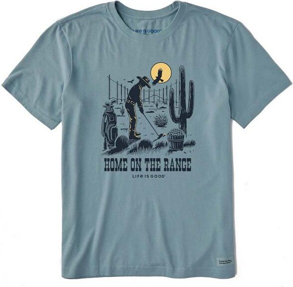 Life is Good Men's Home On The Range Crusher T-Shirt Large Smokey Blue