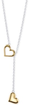 Unwritten Two-Tone Heart Lariat Necklace in Sterling Silver and Gold-Plate