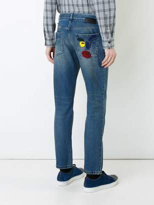Fendi illustrate slim-fit jeans