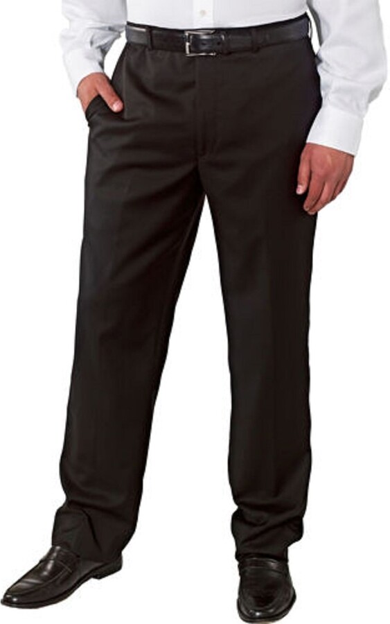 Kirkland Signature Men's Wool Gabardine Flat Front Pant Black