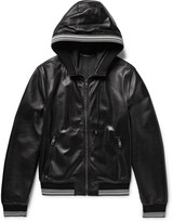 Hooded Leather Bomber Jacket Men - ShopStyle