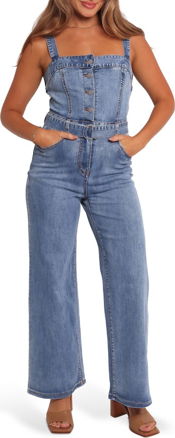 Petal & Pup Edan Belted Denim Jumpsuit