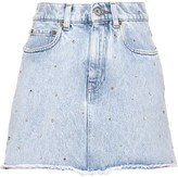Thumbnail for your product : Miu Miu Iconic crystal-embellished denim skirt