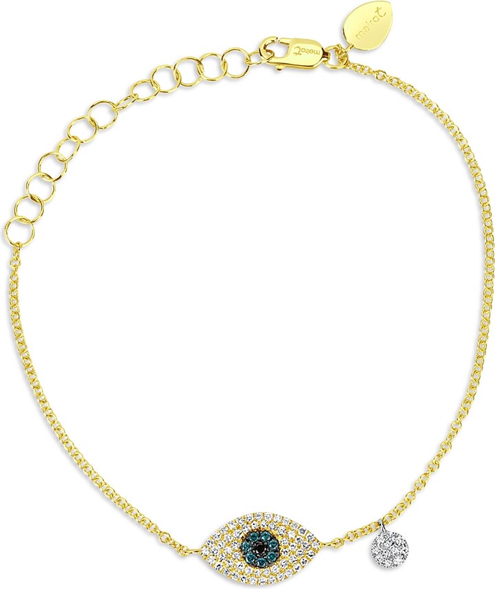 Meira T 14K Yellow Gold Diamond Evil Eye Bracelet