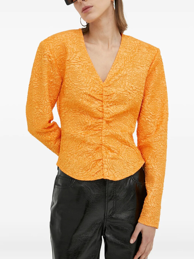 Gestuz Textured Gathered Blouse