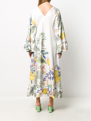La DoubleJ Foliage Print Maxi Dress