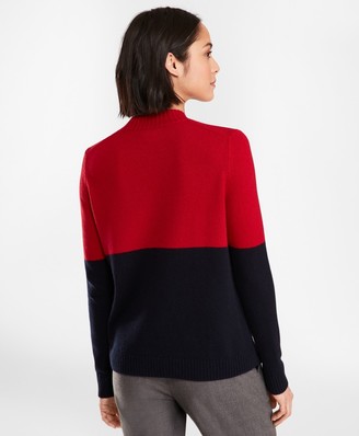 Brooks Brothers Color-Block Wool-Blend Sweater