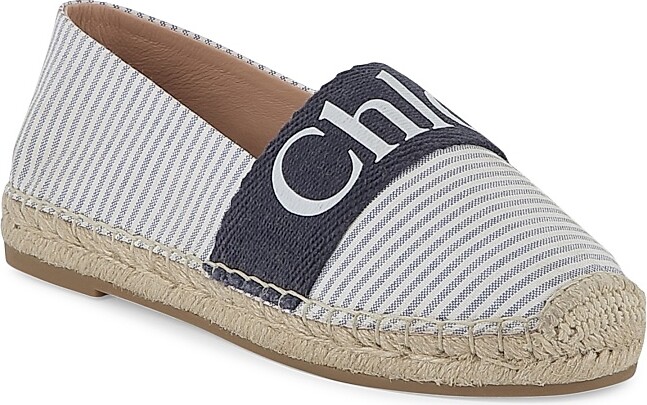 Little Girl's & Girl's Canvas Espadrille Flats - Blue White - Size 11 (Child)
