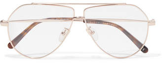 Stella McCartney Aviator-style Gold-tone Optical Glasses