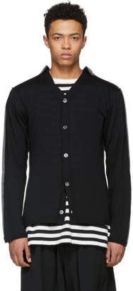 Comme des Garcons Shirt Shirt Black and Grey Wool Cardigan