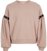 Thumbnail for your product : River Island Girls pink puff sleeve sweatshirt