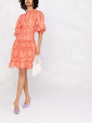 Alberta Ferretti Embroidered-Lace Dress