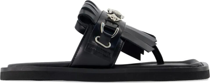 Toga Pulla Tassel-Detail Square-Toe Sandals