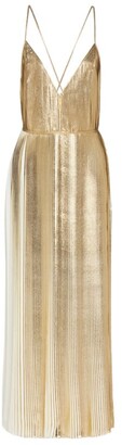 Valentino Pleated Metallic Dress