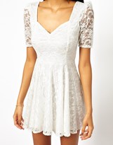 Thumbnail for your product : Zack John Lace Skater Dress With Sweetheart Neckline
